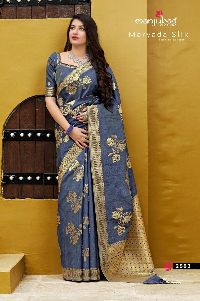 Manjuba Maryada Silk Designer Banarasi Silk Premium Quality Festival Wear & Wedding Wear Sarees In Best Wholesale Rate