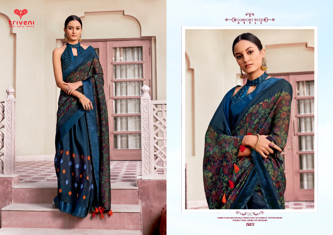 Triveni Hawayein Designer Exclusive Collection Outdoor Wear Sarees In Wholesale Rate