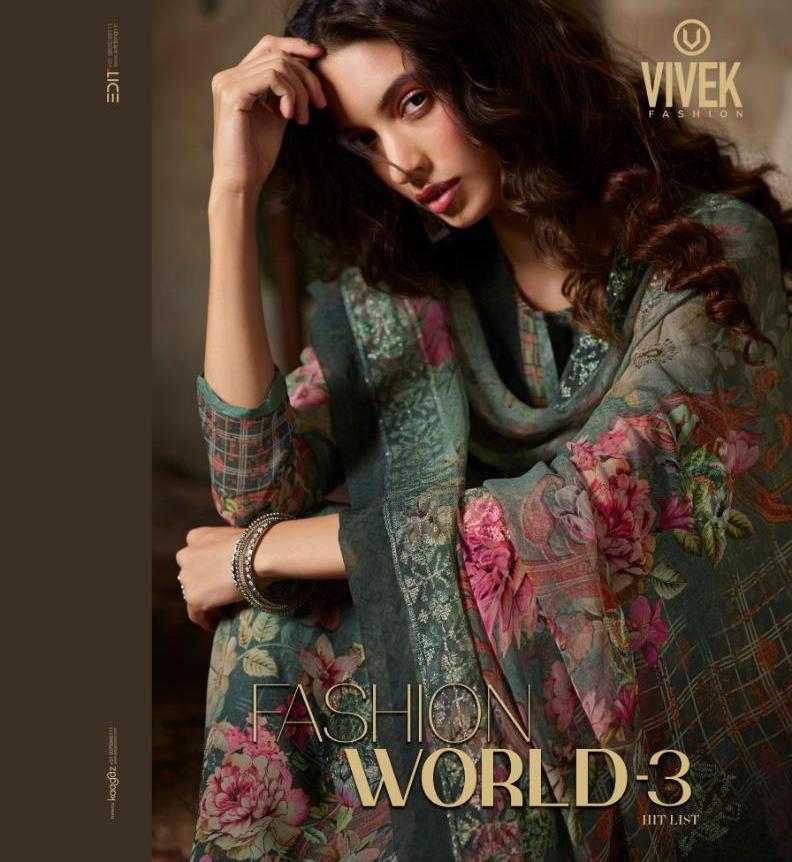 Vivek Fashion Fashion World Vol 3 Designer Embroidery Work With Viscose Crepe Digital Printed Exclusive Collection In Best Wholesale Rate