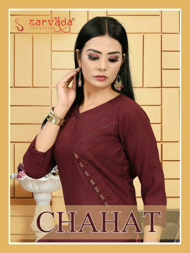 Sarvada Chahat Designer Hand Work Office Wear & Daily Wear Kurtis In Best Wholesale Rate