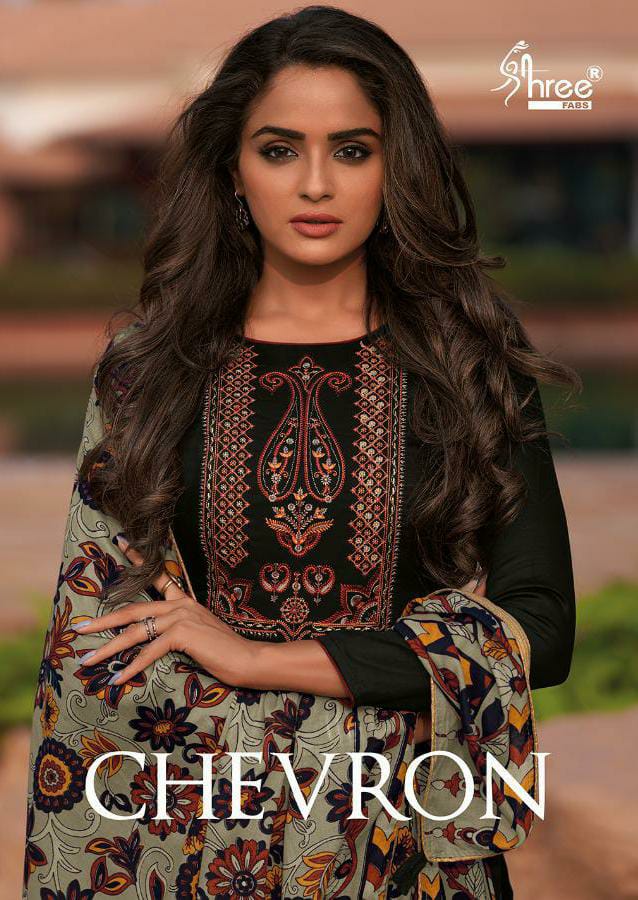 Shree Fab Chevron Designer Jam Cotton With Self Embroidery Suits Wholesale