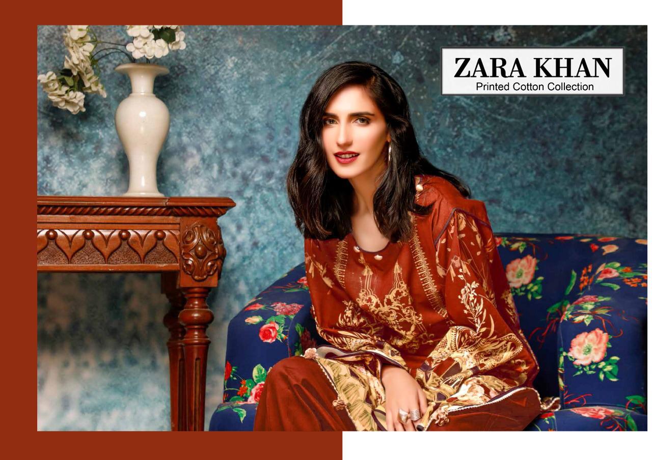 Zara Khan Karachi Cotton Designer Cotton Printed Pakistani Pattern Low Range Suits Wholesale