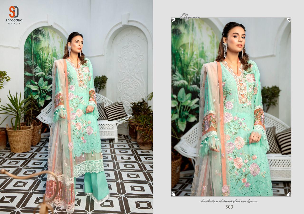Shraddha Designer Charizma Vol 4 Designer Cambric Cotton With Chicken Work Heavy Embroidery Work Pakistani Pattern Suits In Singles