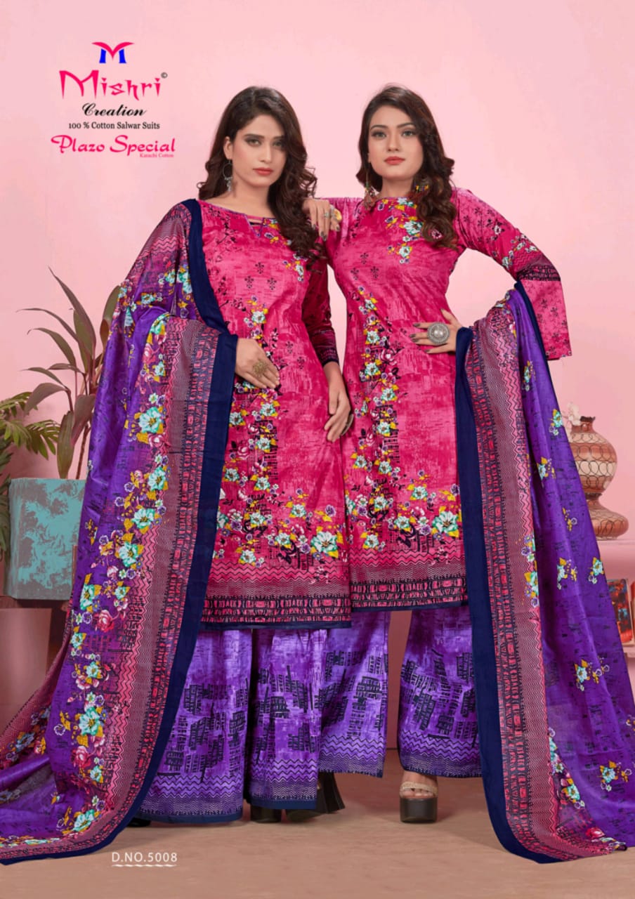 Mishri Creation Plazzo Special Vol 5 Designer Karachi Style Cotton Printed Suits Wholesale