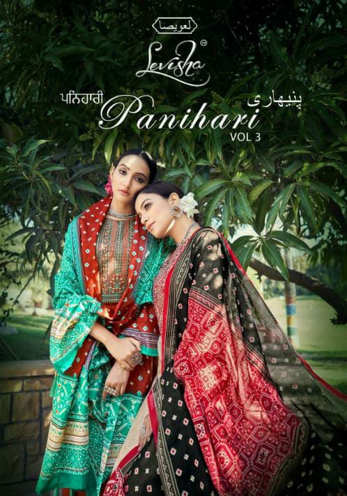 Levisha Panihari Vol 3 Designer Jam Cotton Embroidery Work With Patola Dupatta Suits Wholesale