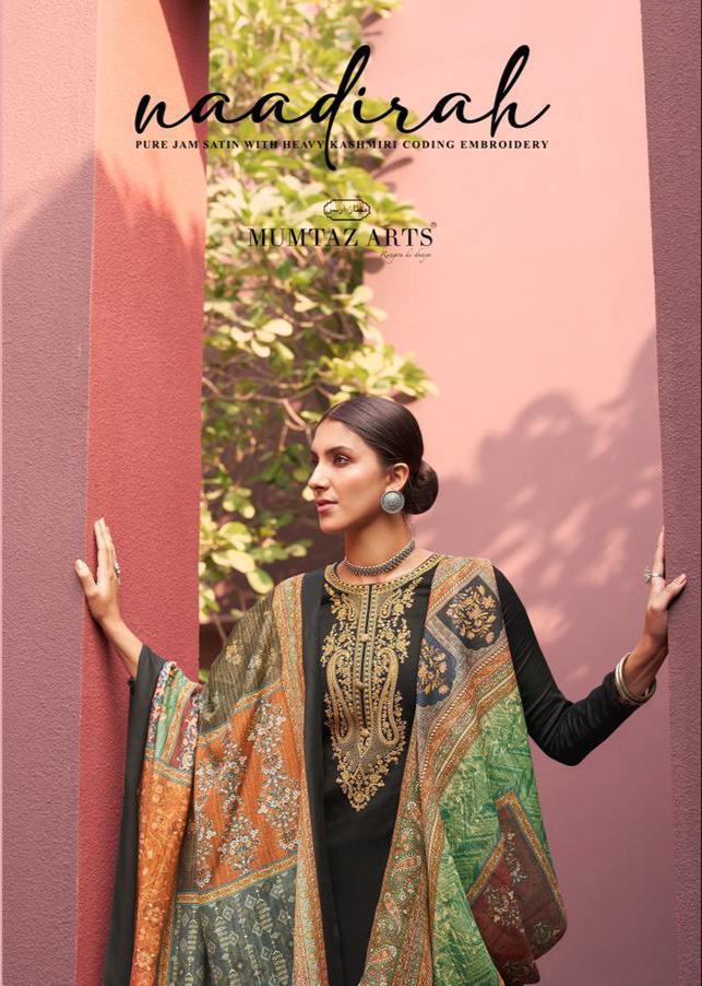 Mumtaz Arts Naadirah Designer Jam Satin With Embroidery Work Suits Wholesale