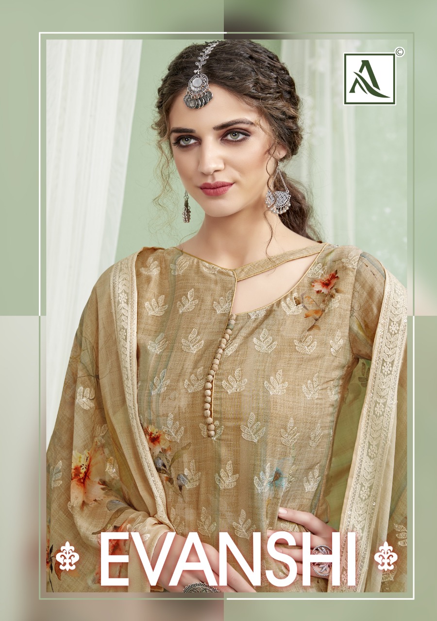 Alok Suit Evanshi Designer Pure Georgette Digital Print With Self Embroidery Work Suits Wholesale