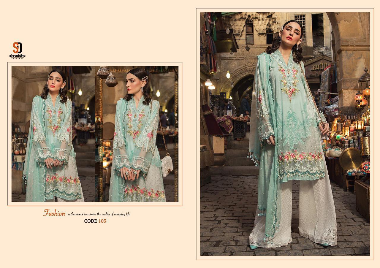 Maria B Hit Design Designer Pure Cotton With Heavy Embroidery Work Suits In Singles