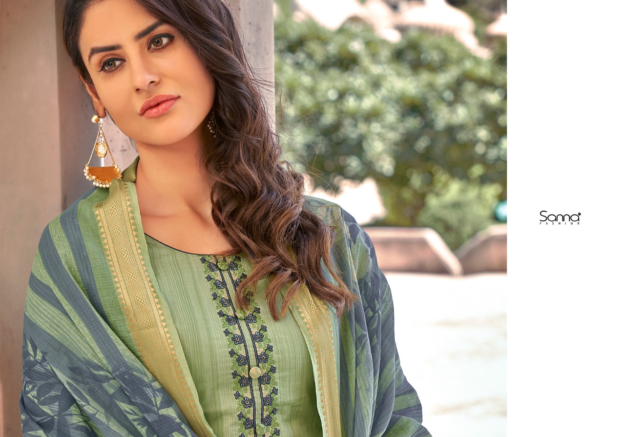 Sanna Ariana Designer Pure Cotton Lawn Digital Printed With Fancy Work Suits Wholesale