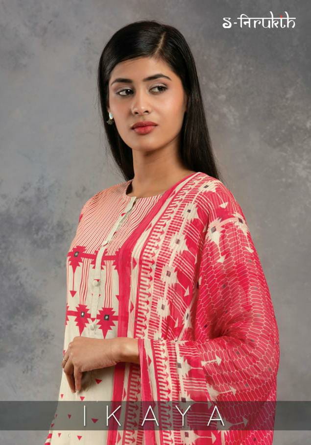 S-nirukht Ikaya Designer Cotton Print With Mirror Work Suits Wholesale