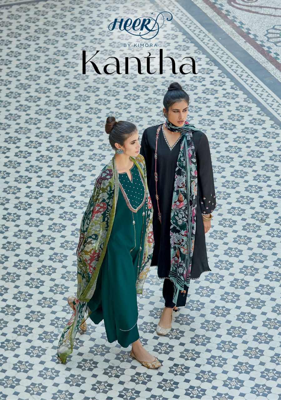 Kimora Heer Kantha Designer Pure Cotton Slub With Embroidery Work Suits Wholesale