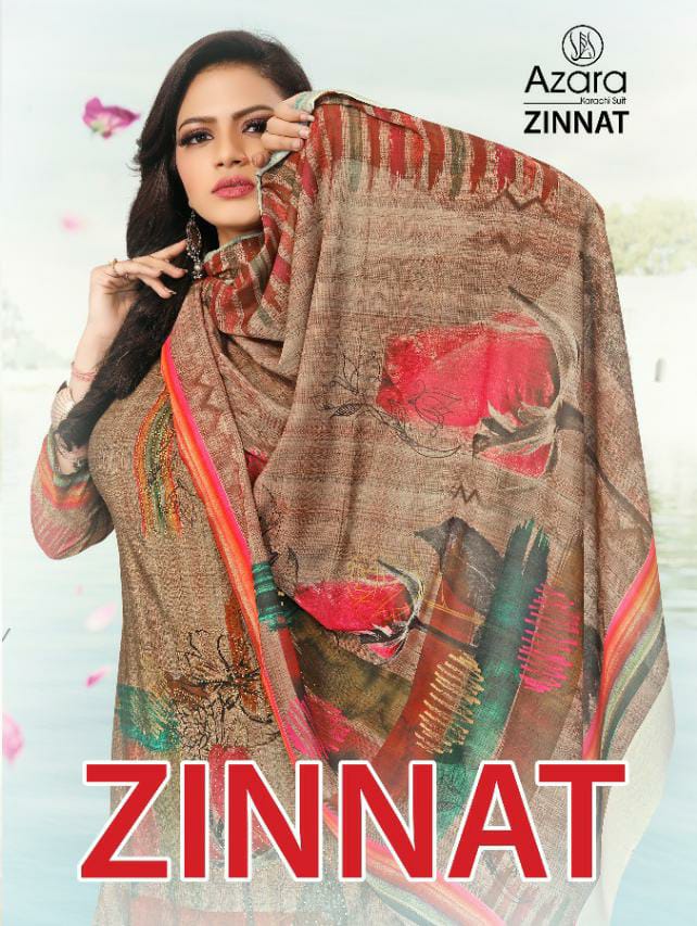 Azara Zinnat Muslin Digital Print With Diamond Work Suits Wholesale