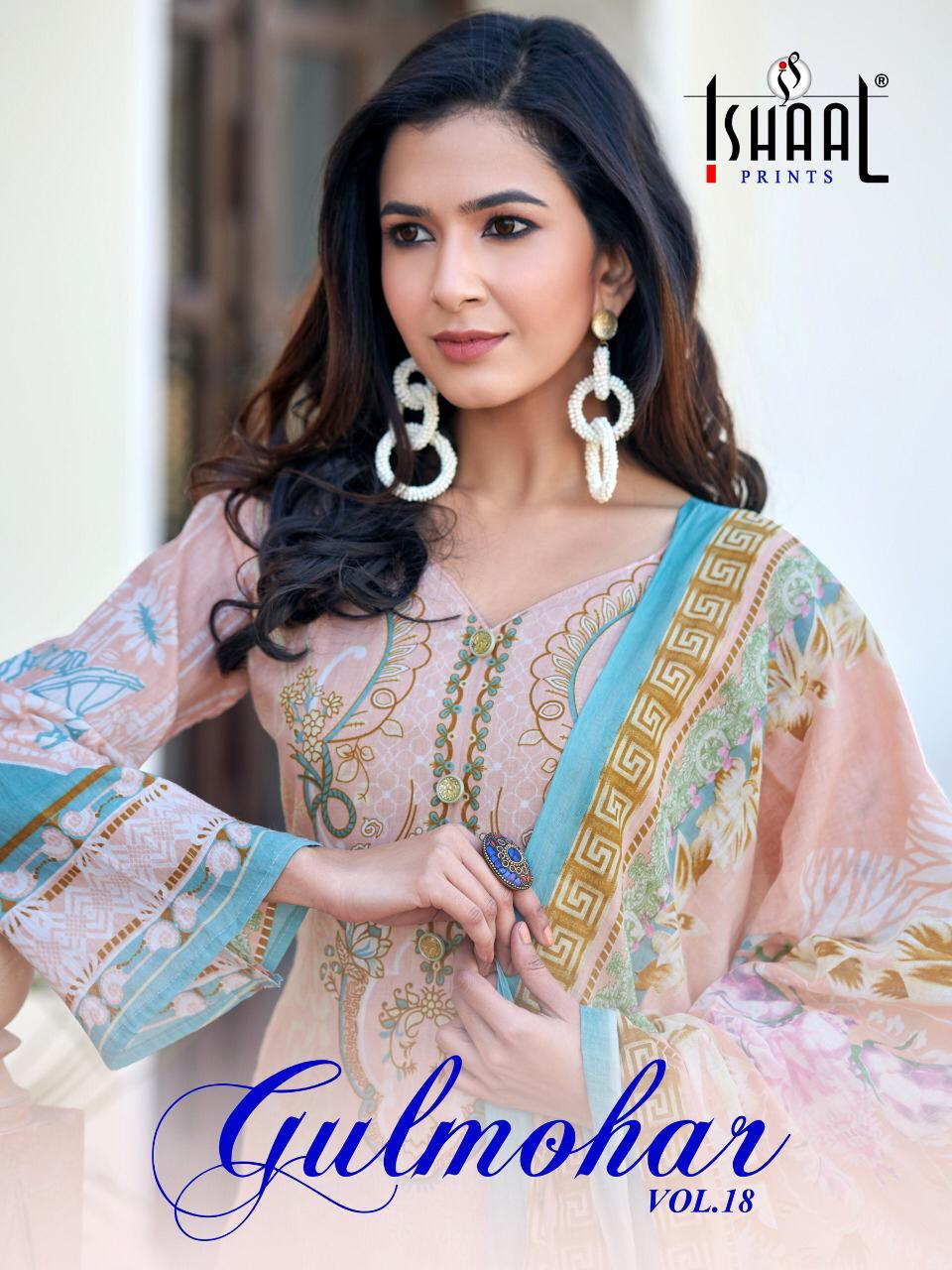 Ishaal Prints Gulmohar Vol 18 Designer Pure Lawn Collection Daily Wear Suits In Best Wholesale Rate