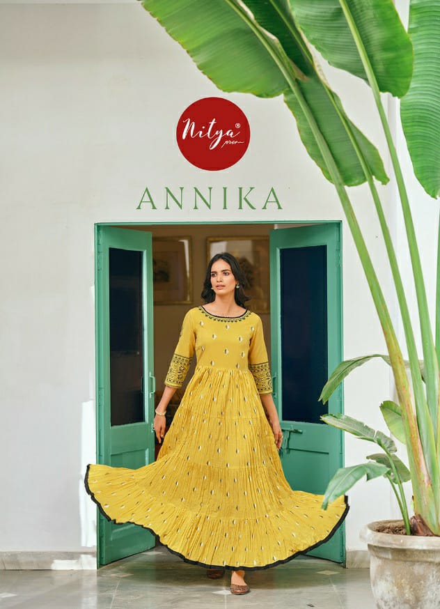 Lt Nitya Annika Designer Handwork With Premium Cotton Outdoor Wear Kurtis In Best Wholesale Rate