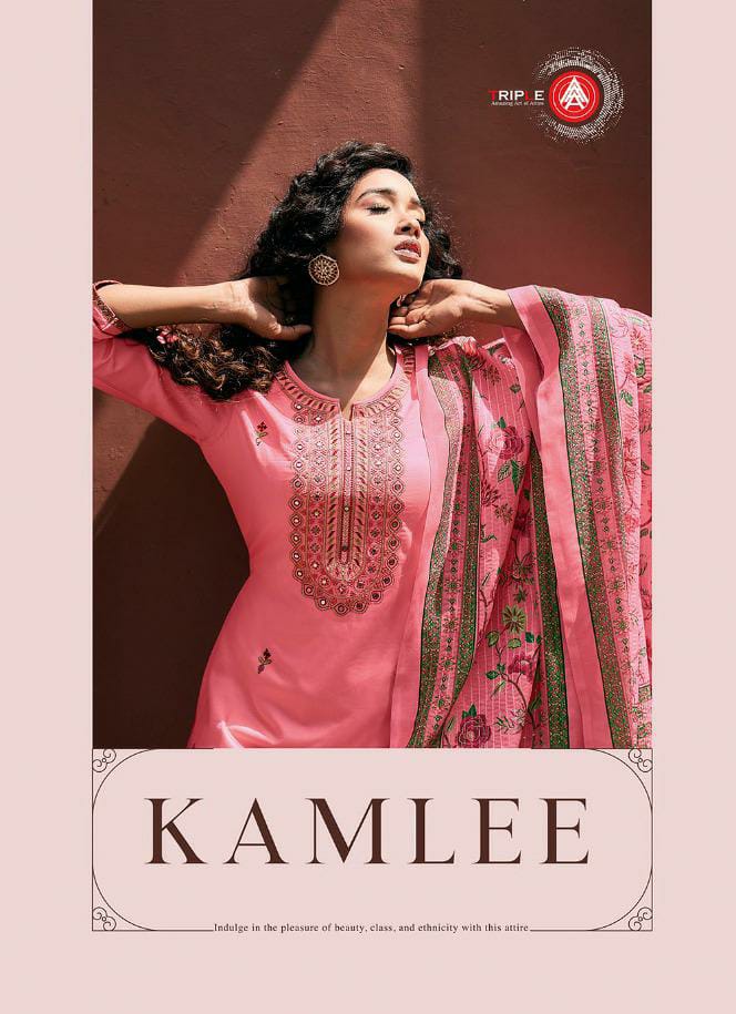 Triple Aaa Kamlee Designer Jam Silk Embroidered Suits In Best Wholesale Rate