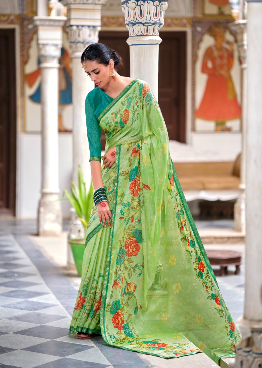 Kashvi Creation Madhubala Designer Moss Fabric Sarees In Best Wholesale Rate