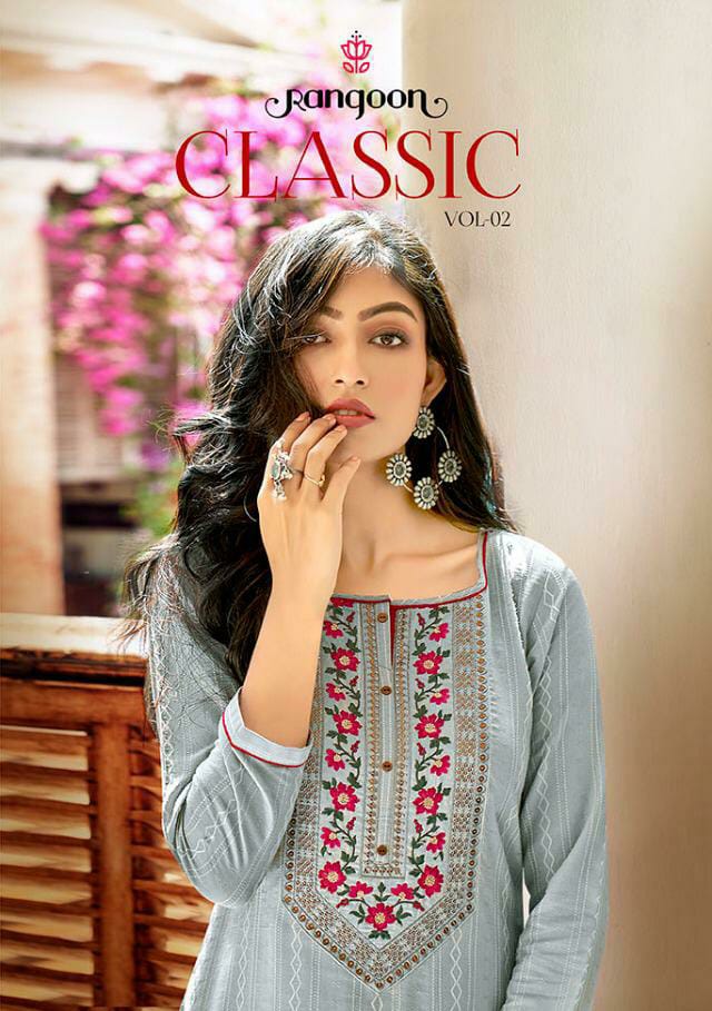 Kessi Rangoon Classic Vol 2 Designer Cotton Linen With Sequence Work Kurtis In Best Wholesale