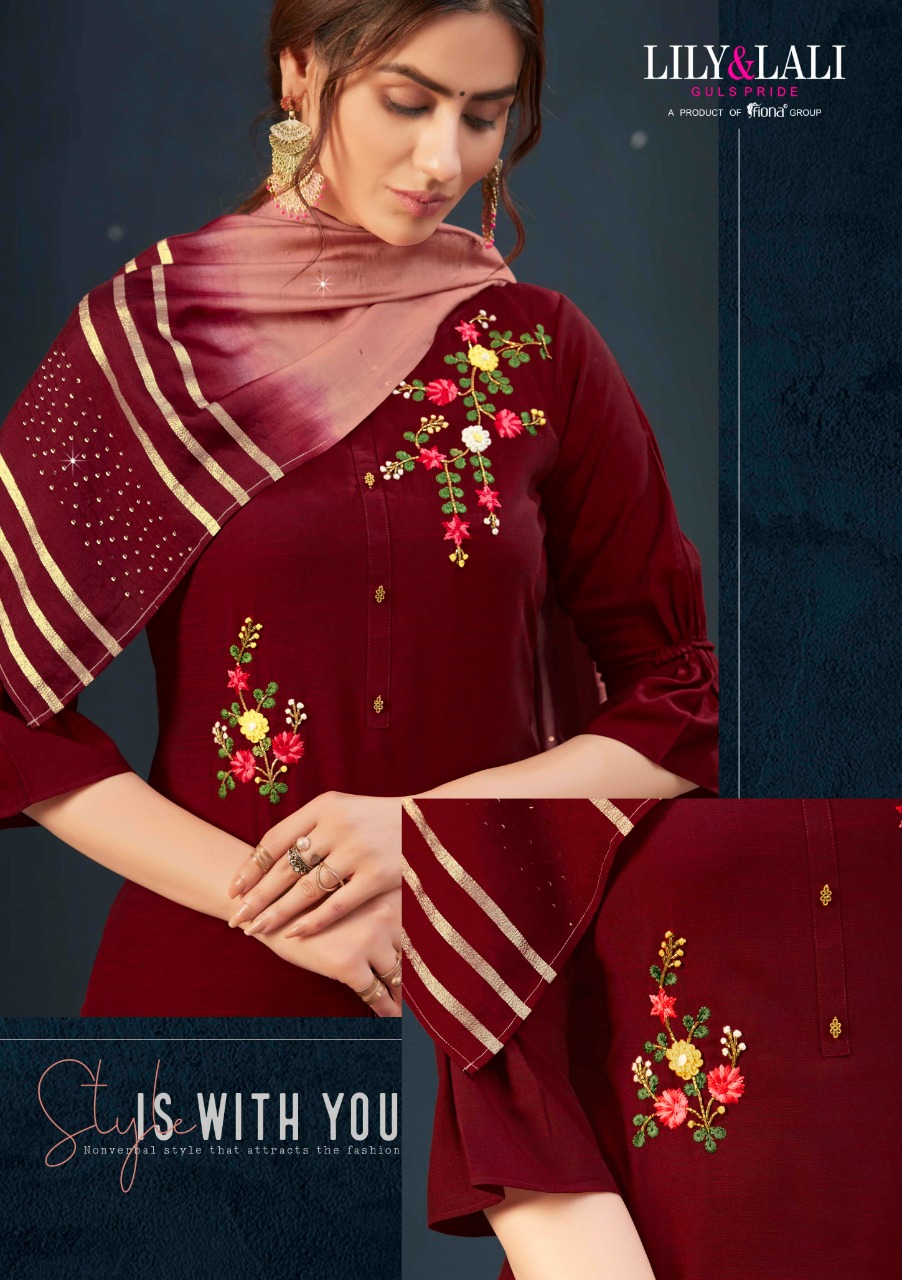 Lily & Lali Maisha Designer Viscose With Heavy Handwork Readymade Suits Wholesale