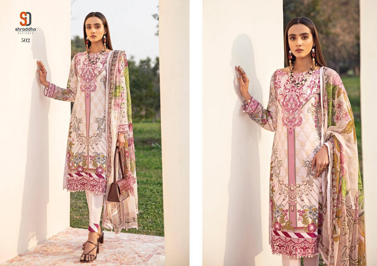 Shraddha Designer Vintage Vol 5 Designer Lawn Cotton Printed With Heavy Embroidery Work Pakistani Pattern Suits In Singles