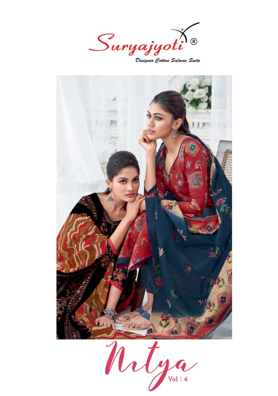 Suryajoti Nitya Vol 4 Designer Satin Cotton Printed Suits Wholesale