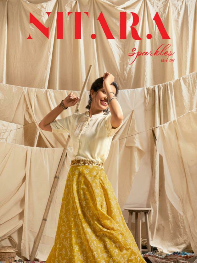 Nitara Sparkles Vol 6 Designer Silk Top With Chanderi Long Skirts Elegant Look Outdoor Or Partywear Skirt And Top Wholesale