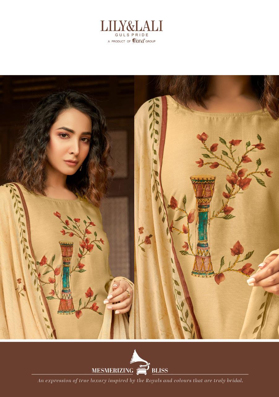 Lily & Lali Fabulous 2 Designer Bemberg Silk With Fine Brush Print And Handwork Outdoor Wear Readymade Suits Wholesale