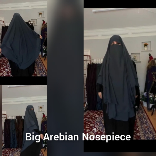 Long Arebian 4 Layer Nosepiece Black Soft Chiffon Georgette Burqa In Singles
