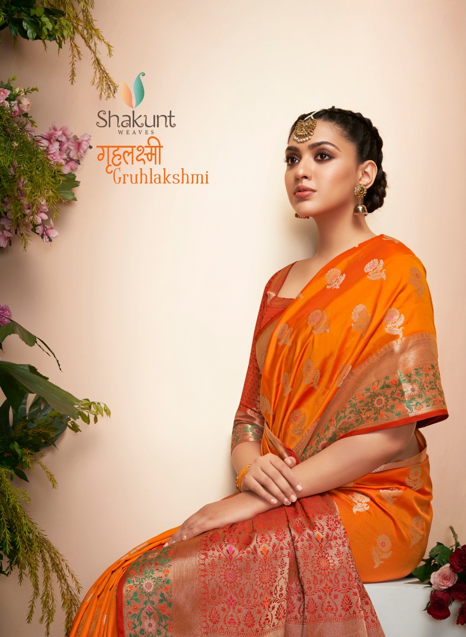 Shakunt Ghruhlaxmi Designer Party Wear Silk Sarees Wholesale