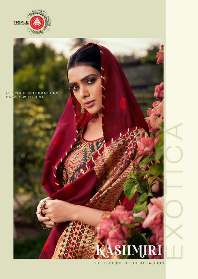 Triple Aaa Kashmiri Designer Parampara Silk With Heavy Sequence Embroidery Party Wear Bridal Wear Suits Wholesale