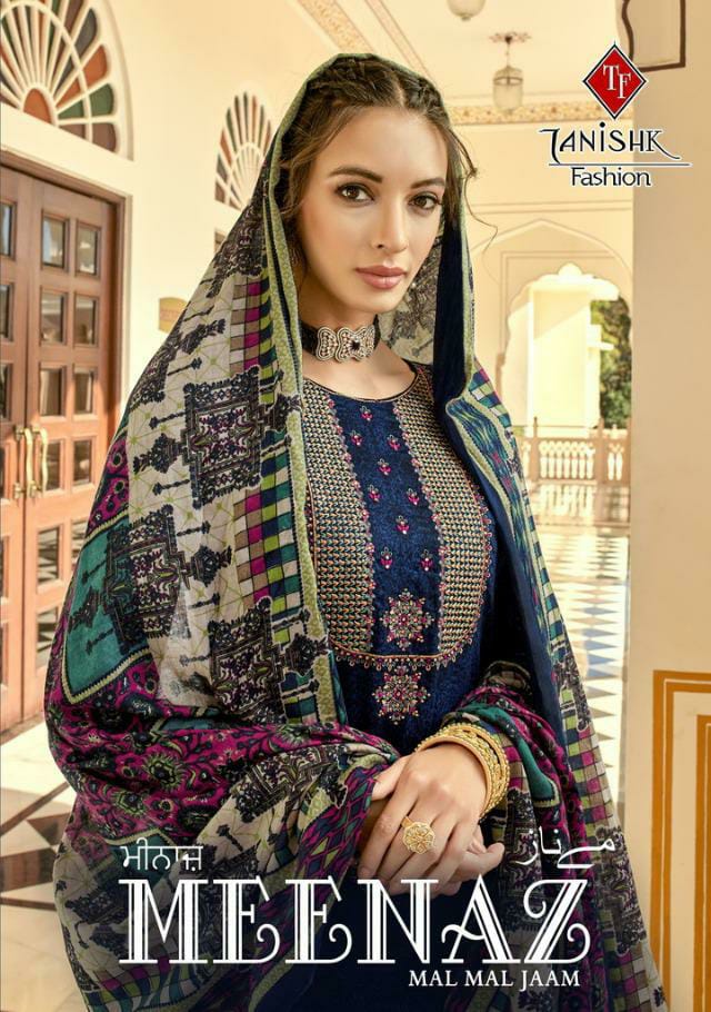 Tanishk Fashion Meenaz Designer Exclusive Kashmiri Embroidery With Handwork & Jam Silk Suits In Best Wholesale Rate