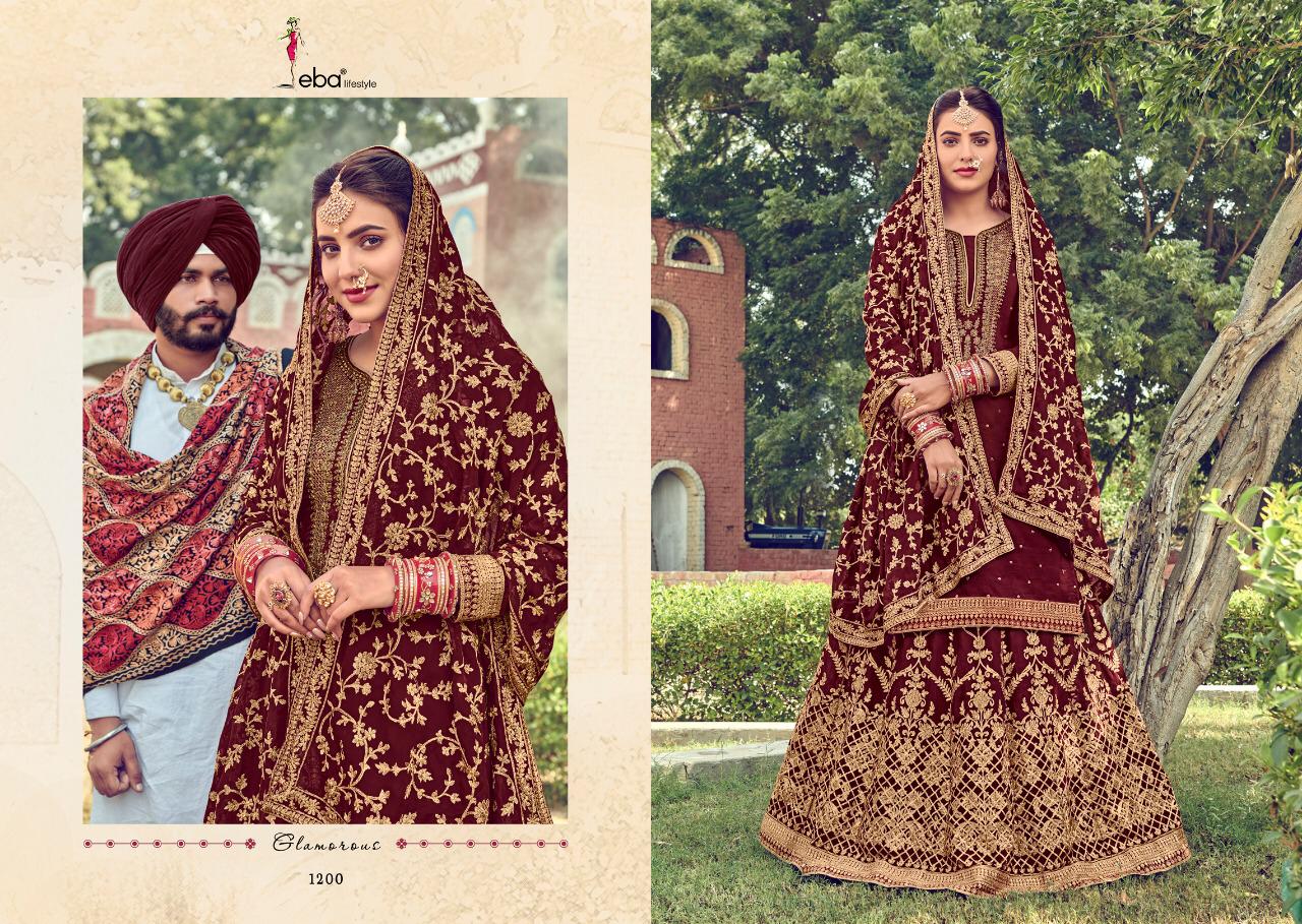 Eba Lifestyle Gulabi Rang Designer Embroidery With Viscose Upada Silk Wedding Wear Suits In Best Wholesale Rate