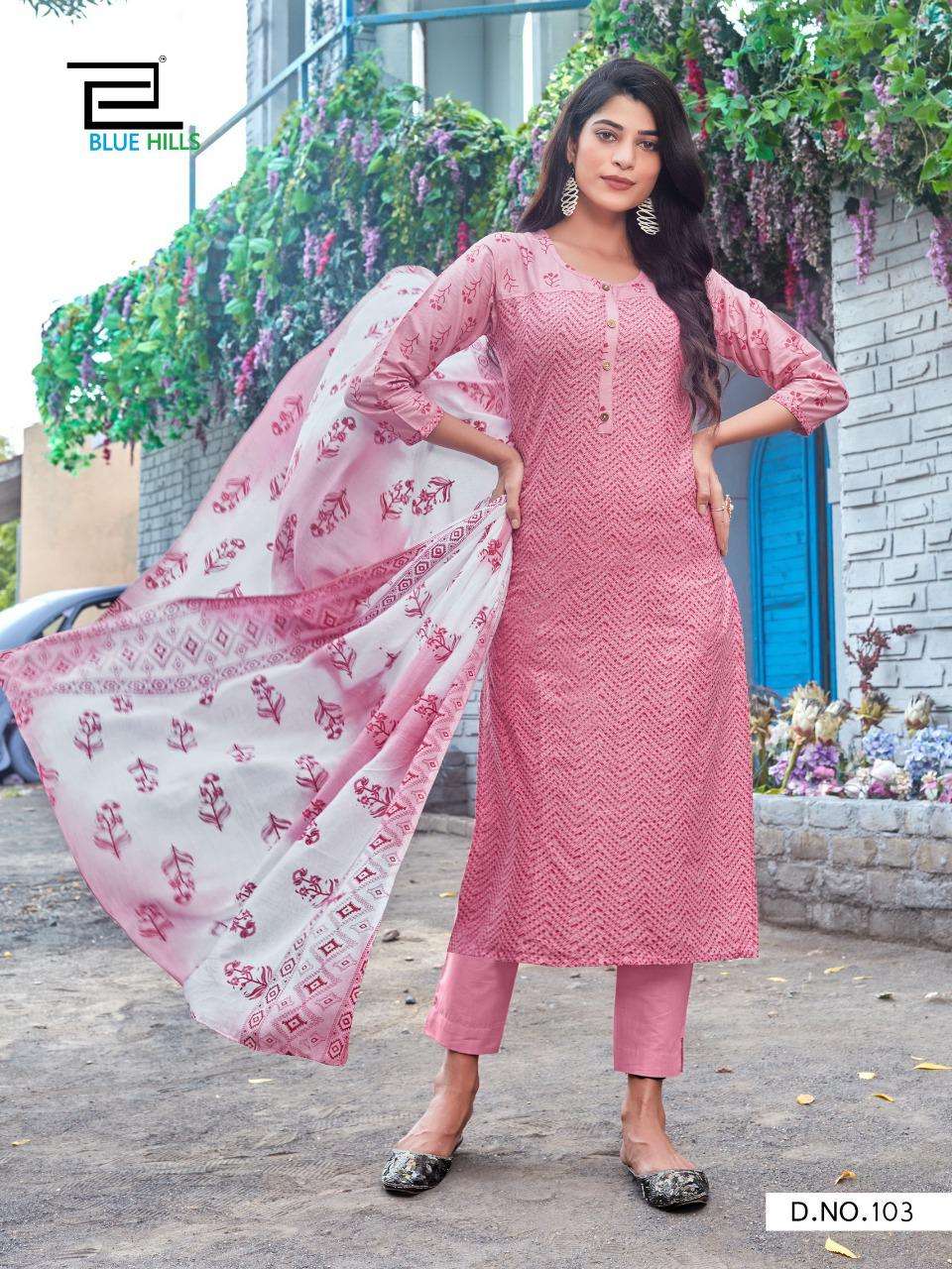 BLUE HILLS COTTON CANDY VOL 1 DESIGNER CAMBRIC COTTON PRINTED LOW RANGE READYMADE SUITS WHOLESALE