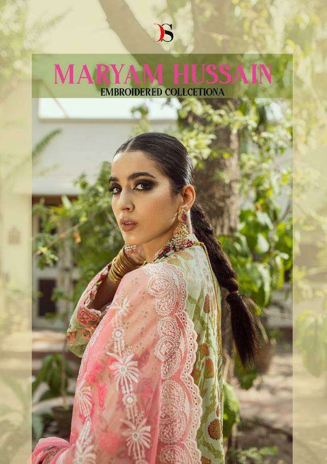DEEPSY MARYAM HUSSAIN EMBROIDERED COLLECTION DESIGNER PURE COTTON WITH EMBROIDERY WORK PARTYWEAR SUITS WHOLESALE