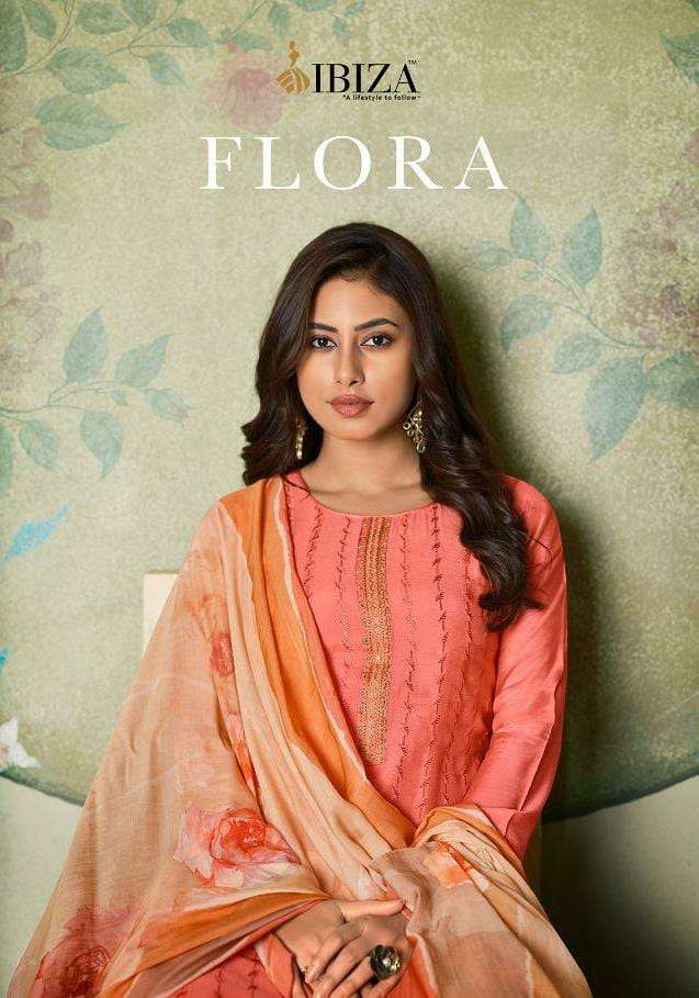IBIZA FLORA DESIGNER MUSLIN WITH HEAVY EMBROIDERY WORK SUITS WHOLESALE