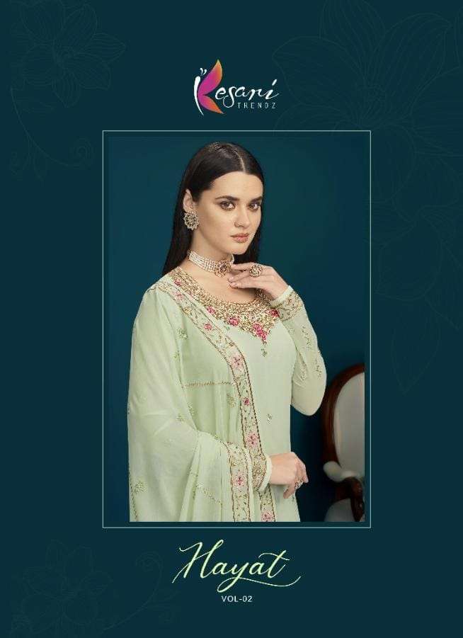 KESARI TRENDZ HAYAT 2 DESIGNER REAL GEORGETTE WITH HEAVY EMBROIDERY SEQUENCE WORK SUITS WHOLESALE