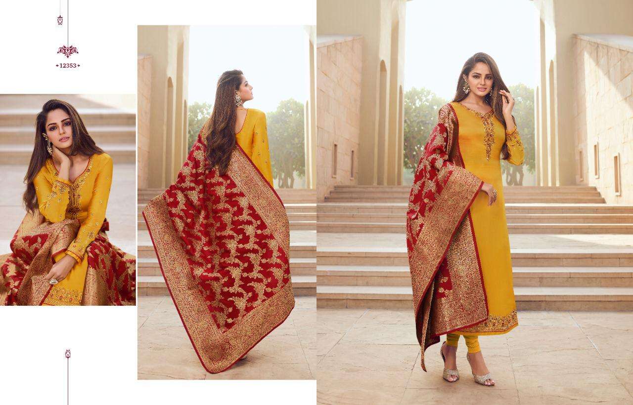 ZISA BANARASI VOL 10 SATIN GEORGETTE WITH EMBROIDERY WORK SUITS IN SINGLES