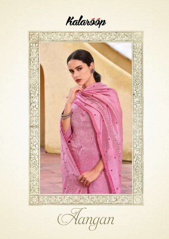 KIVI BY KAJREE AANGAN DESIGNER FANCY FABRIC WITH EMBROIDERY WORK AND STONE WORK READYMADE SUITS WHOLESALE
