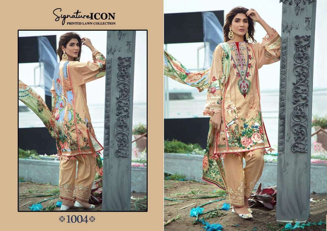 SIGNATURE ICON LAWN PRINTED COLLECTION VOL 1 DESIGNER CAMBRIC DIGITAL PRINT LOW RANGE SUITS IN SINGLES