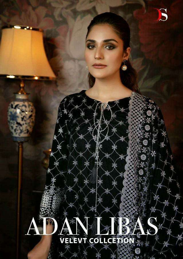 DEEPSY SUITS ADNAN LIBAS DESIGNER VELVET WITH HEAVY EMBROIDERY WORK PARTYWEAR OR OCCASIONAL WEAR SUITS WHOLESALE