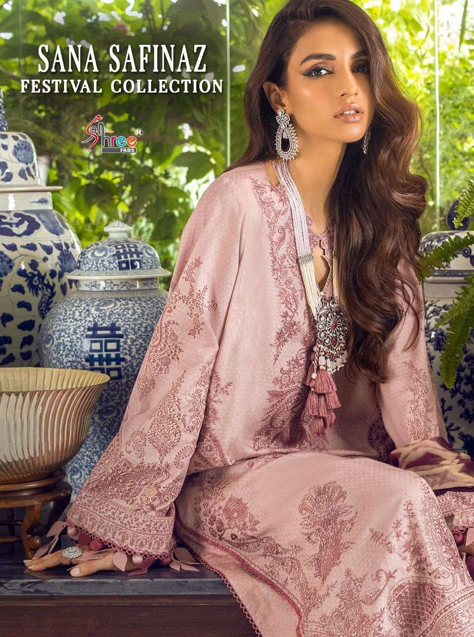 SHREE FAB SANA SAFINAZ FESTIVAL COLLECTION DESIGNER COTTON PRINT WOTH EMBROIDERY PATCH WORK SUITS WHOLESALE