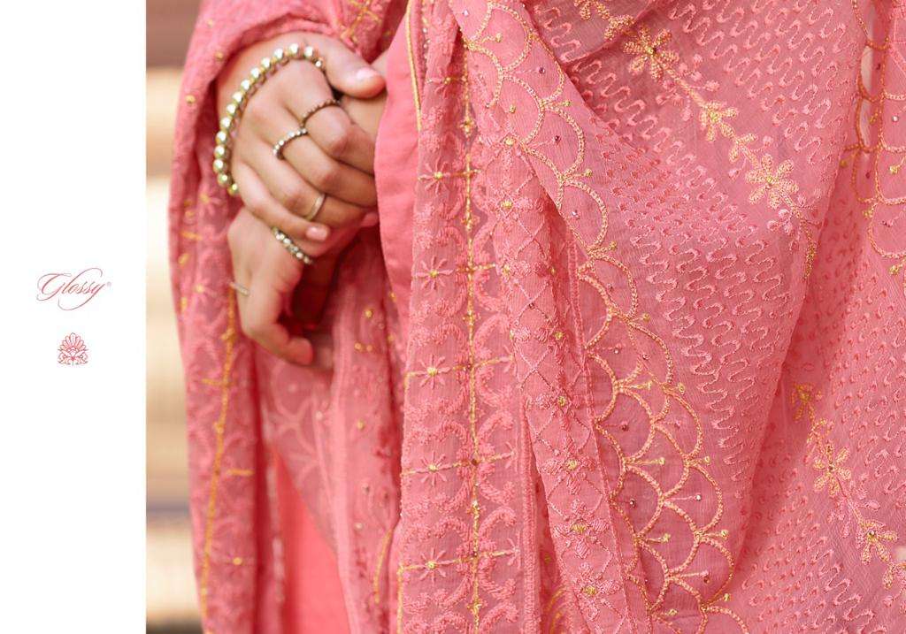 SIMAR GLOSSY ROOH DESIGNER COTTON SILK WITH EMBROIDERY WORK SUITS WHOLESALE