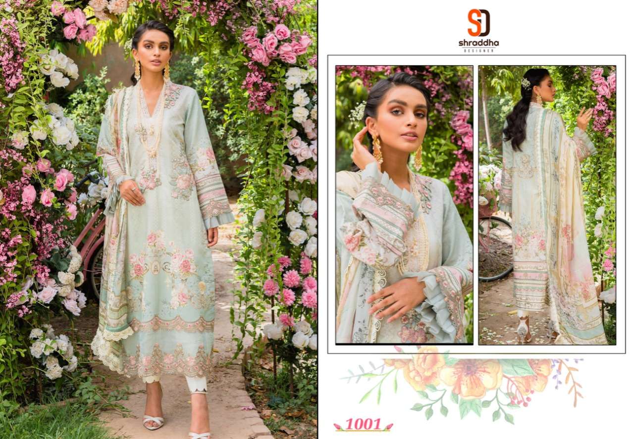  Shraddha Designer  Zarqash vol 1  Chiffon Dupatta Party wear heavy Embroidery pakistani style Suits in wholesale rate