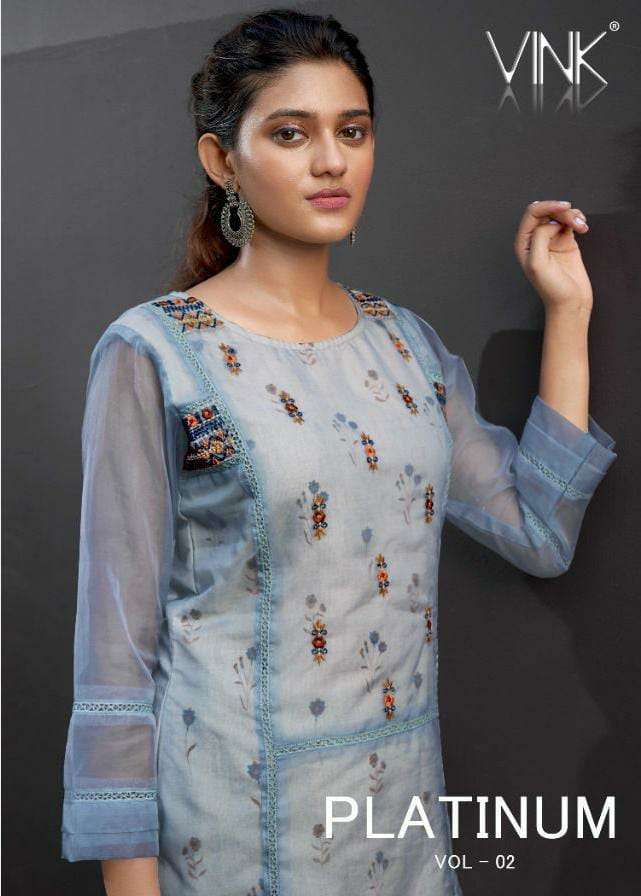 Vink presents Platinum designer Kurti with Pants party wear in wholesale rate