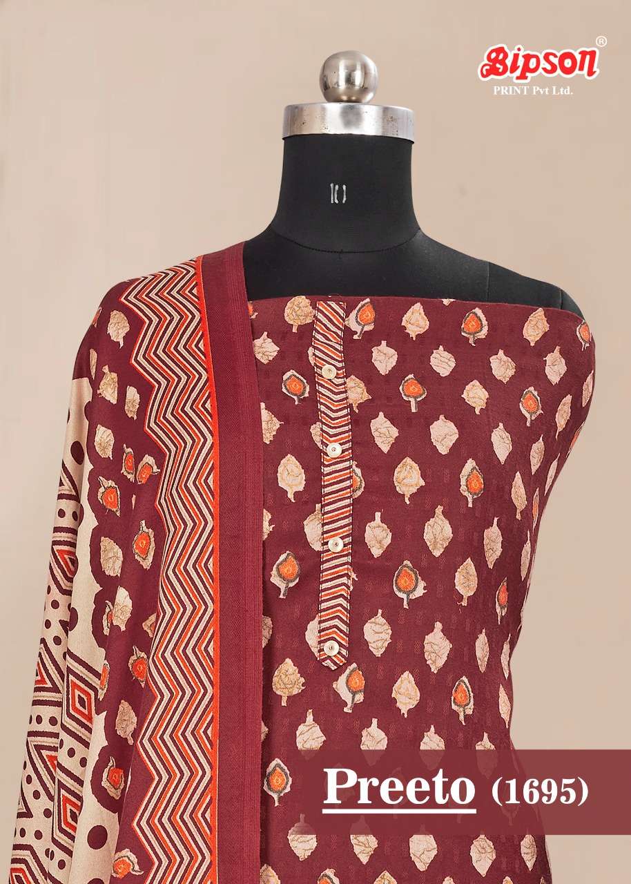 Bipson Preeto 1695 Designer winter wear   premium woolen safari pashminaCollection with mirror work in wholesale rate