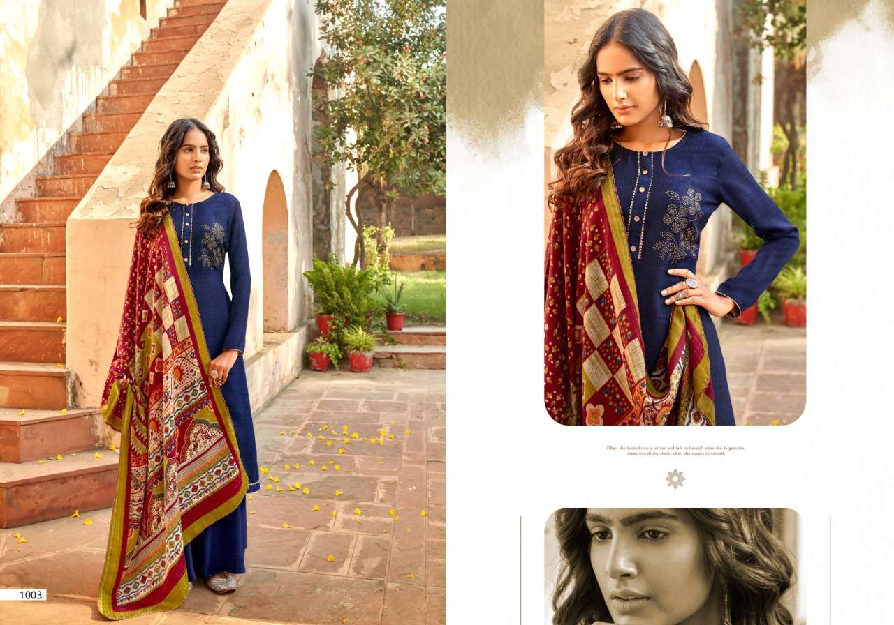 Frost Pashmina winter collection Pashmina I-Ball with Tai Lace and swarovski work party wear suits in wholesale rate