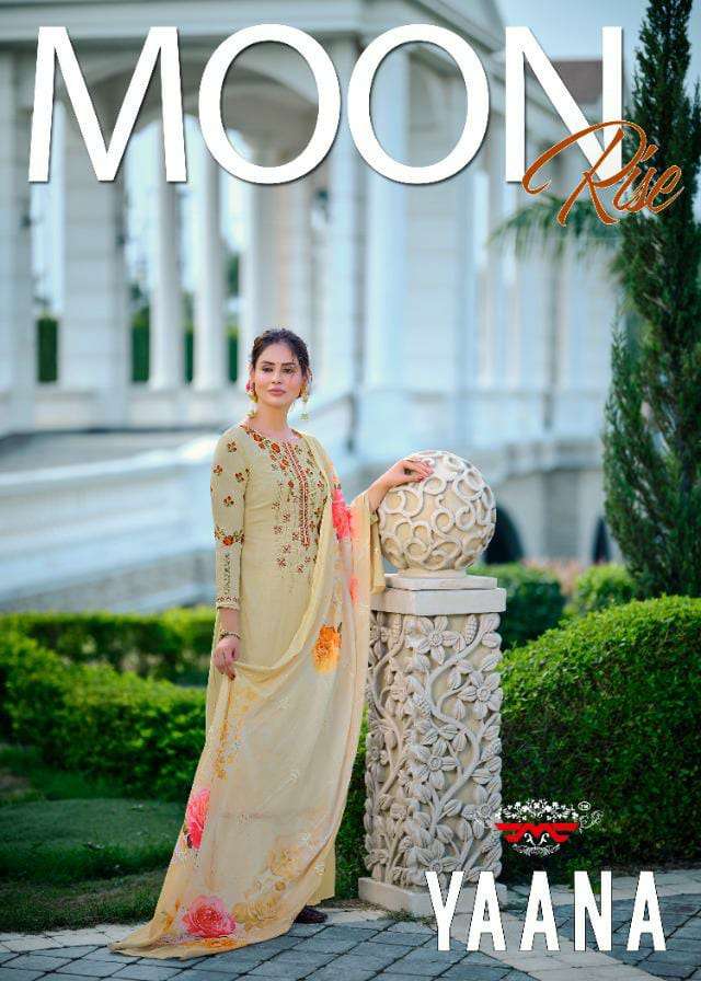 Hansa Moon Designer Pure Cotton Dyed with embroidery Suits in wholesale rate
