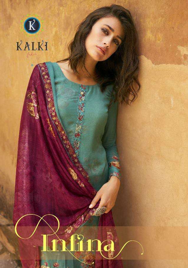 Kalki Fashion Infina designer Muslin Digital print with Hand work party wear suits in wholesale rate 