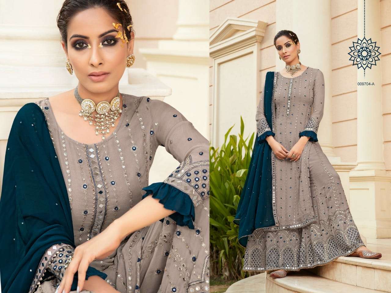 Maisha 9704 designer heavy embroidery long kurti with stiched ghaghra party wear suits in wholesale rate
