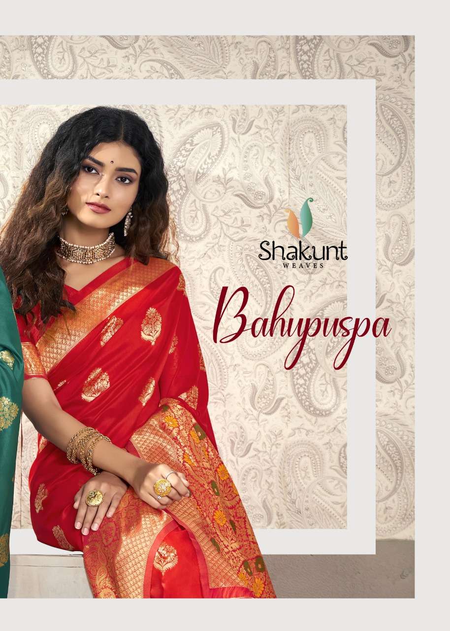 Shakunt weaves Bahupuspa designer Art Silk party wear sarees in wholesale rate