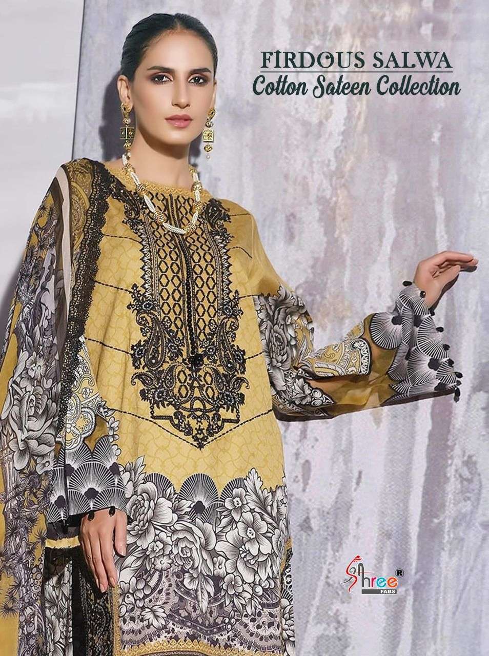 Shree Fab Firdous Salwa Pure Jam Cotton Print with Embroidery Patch work  with Chiffon dupatta Designer party wear suits in wholesale Rate 